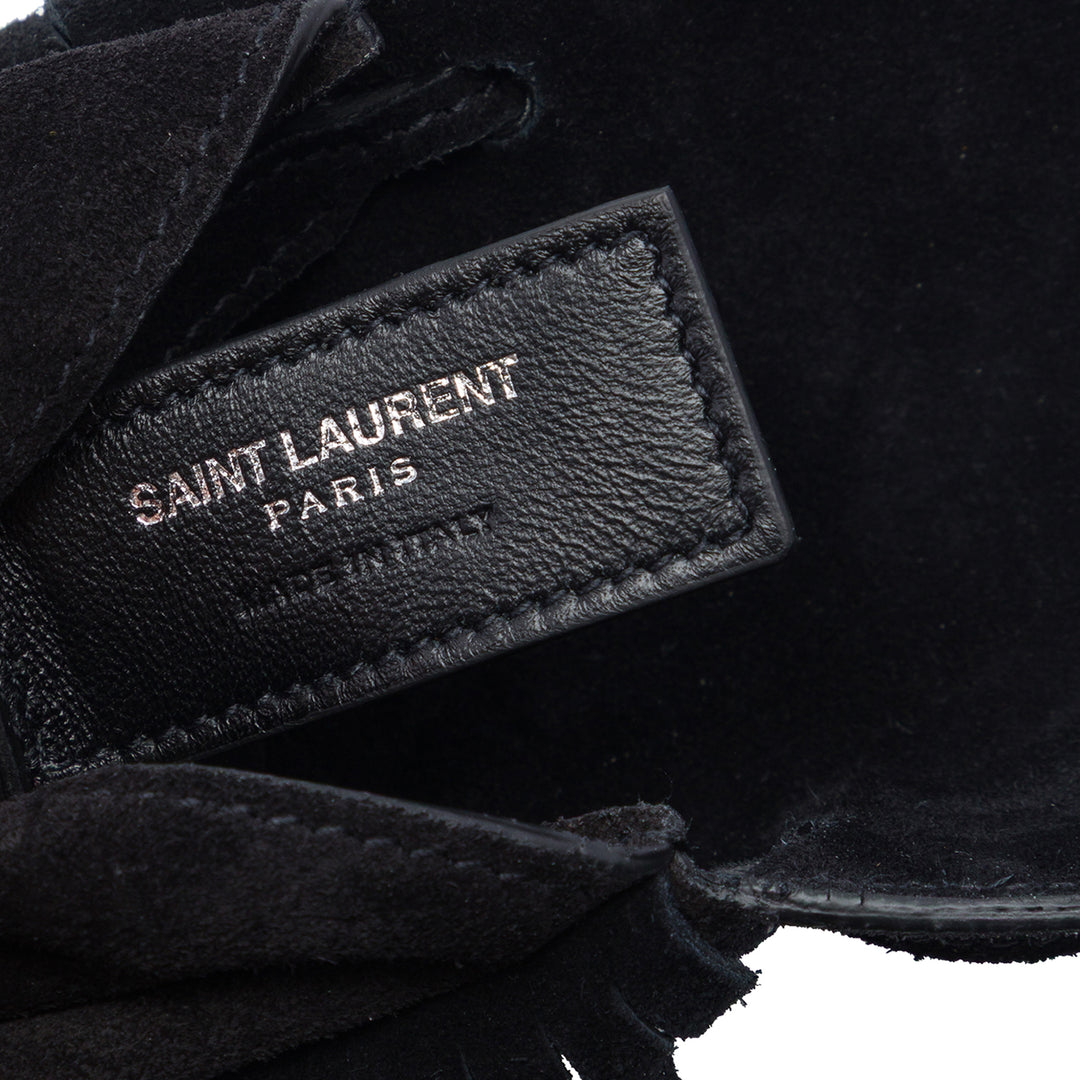 Saint Laurent Toy Daim Anita Fringed Sac porté croisé