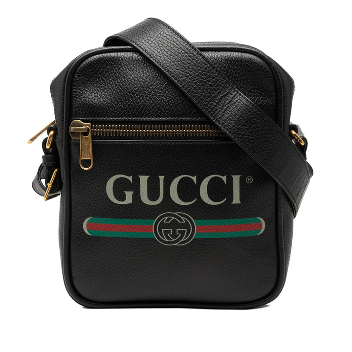 Gucci Cuir de veau grainé Logo Sac porté croisé
