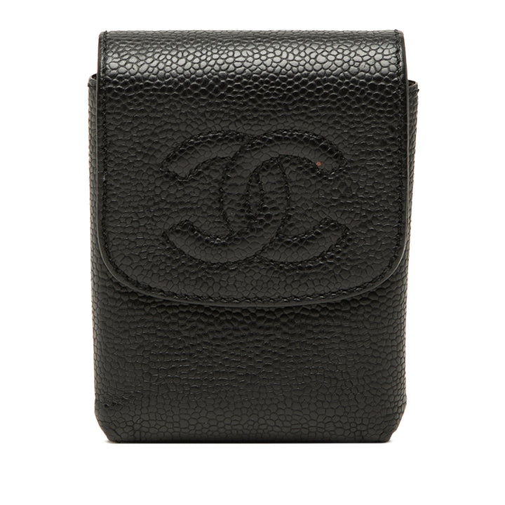 CC Cigarette Étui Cuir caviar Noir