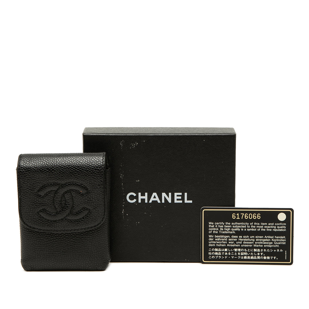 CC Cigarette Étui Cuir caviar Noir