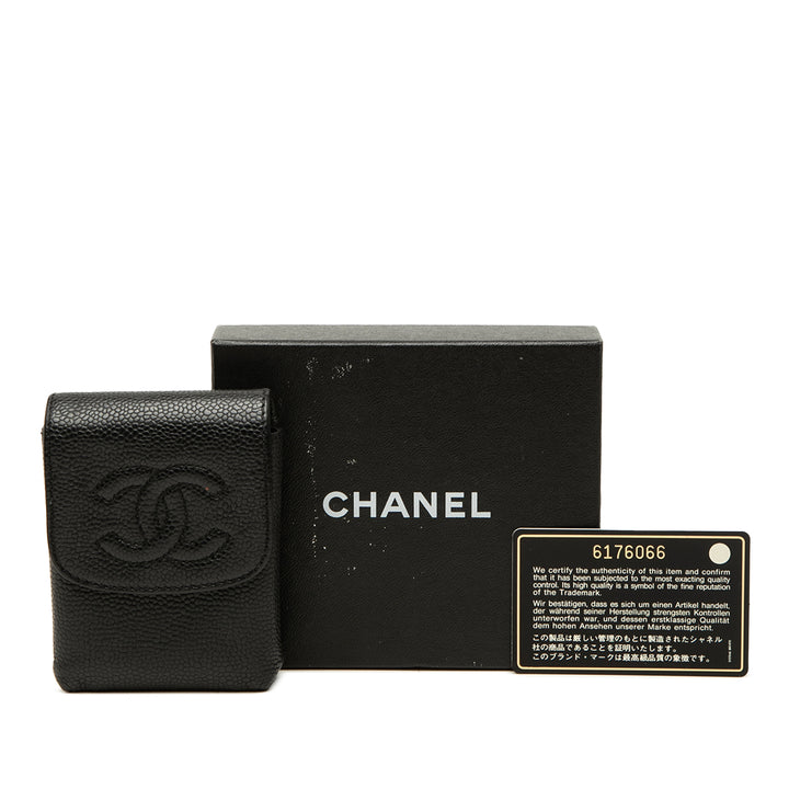 CC Cigarette Étui Cuir caviar Noir