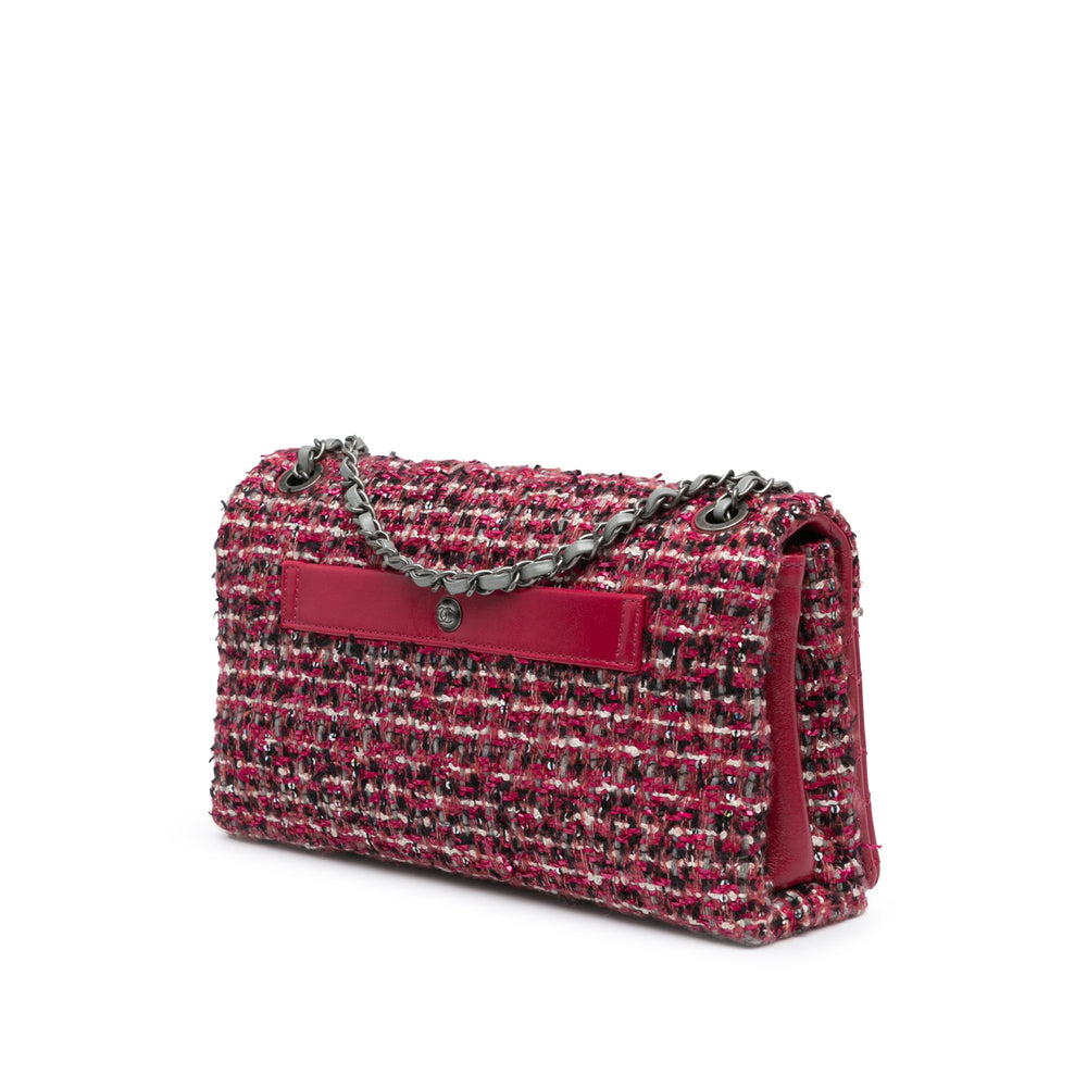 CC Lambskin and Tweed Flap Red - Gaby Paris