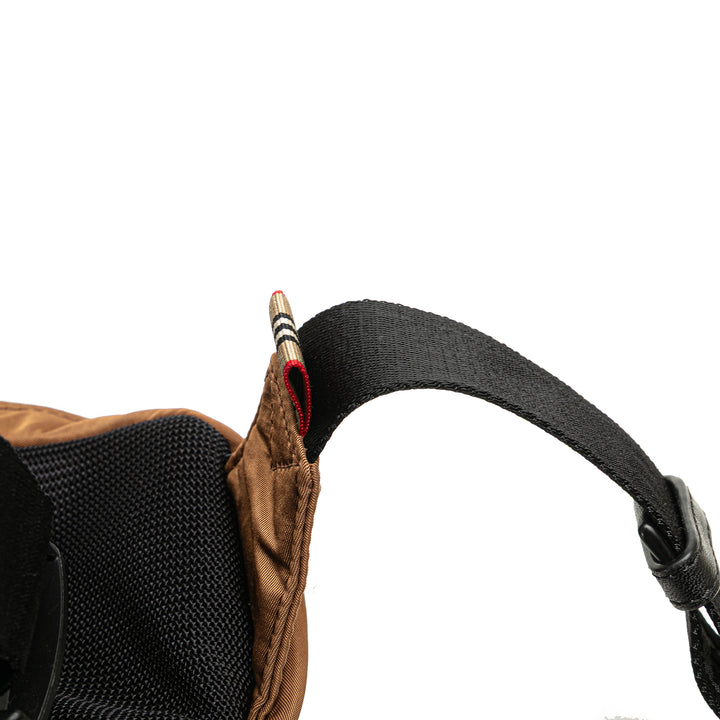 Nylon Logo Cannon Belt Bag Brown - Gaby Paris