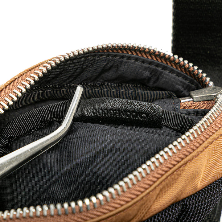 Nylon Logo Cannon Belt Bag Brown - Gaby Paris