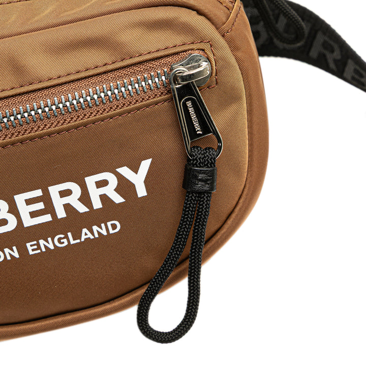 Nylon Logo Cannon Belt Bag Brown - Gaby Paris