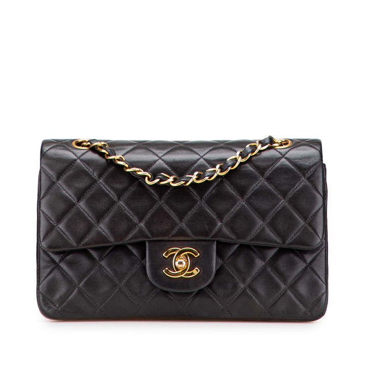 Small Classic Lambskin Double Flap Black - Gaby Paris