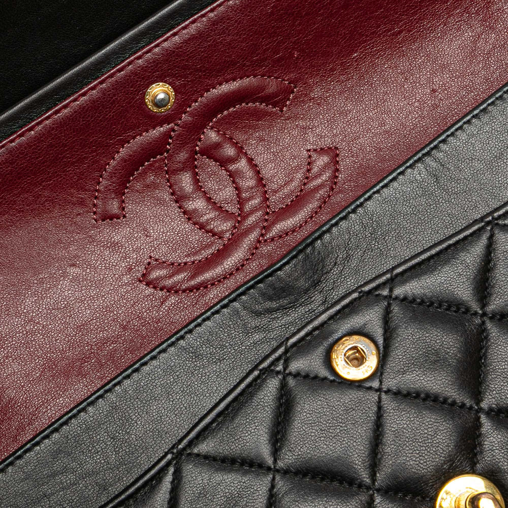 Small Classic Lambskin Double Flap Black - Gaby Paris