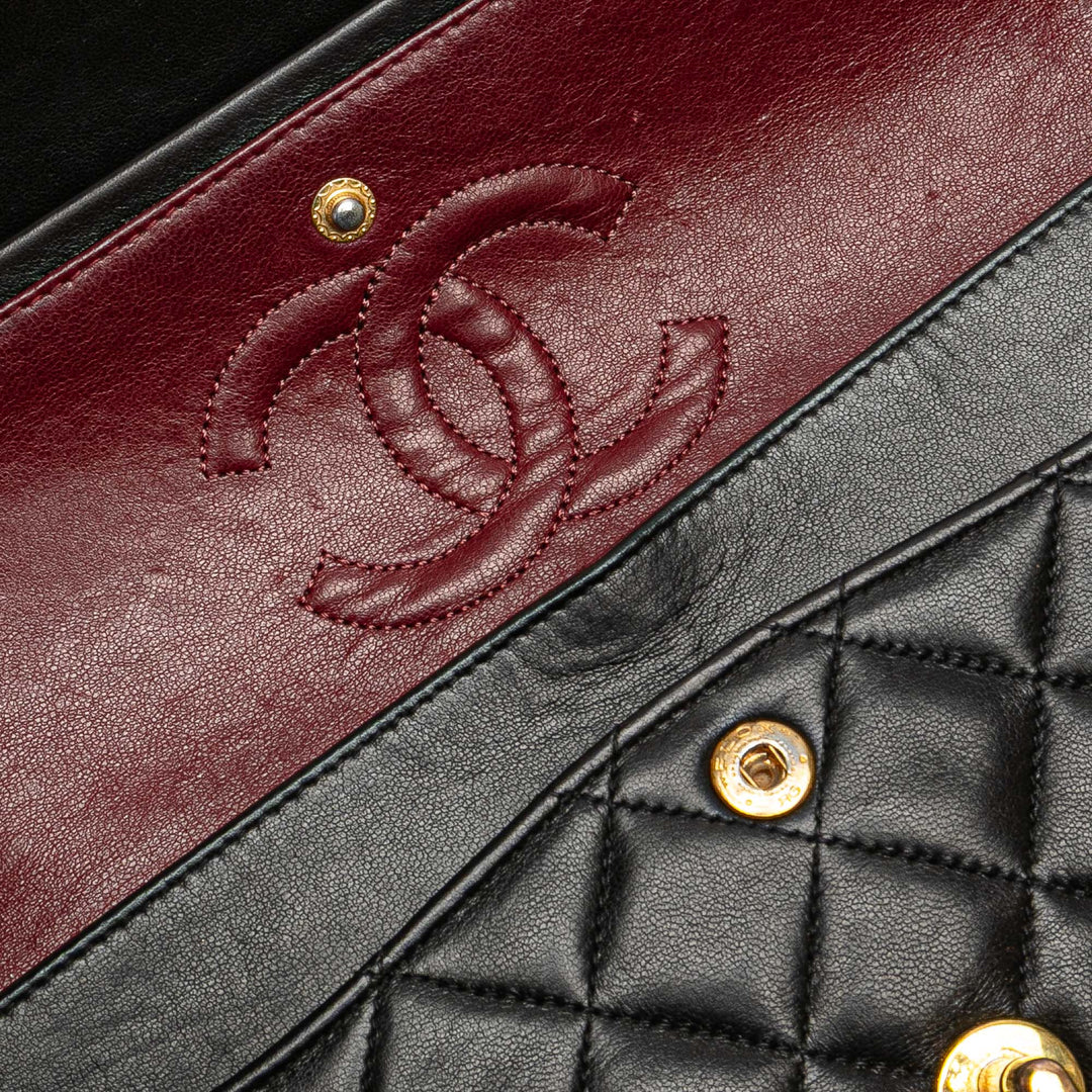 Small Classic Lambskin Double Flap Black - Gaby Paris