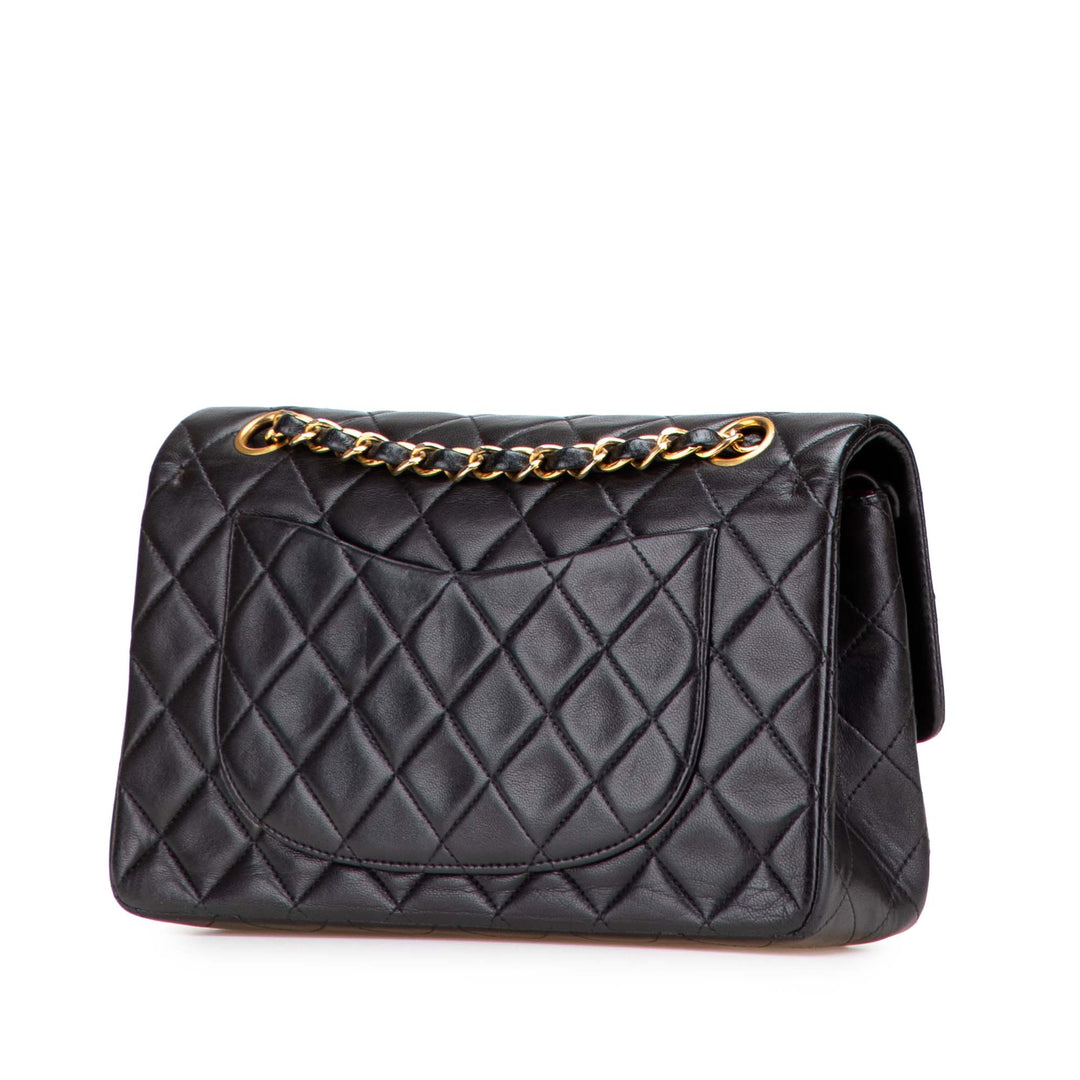 Small Classic Lambskin Double Flap Black - Gaby Paris