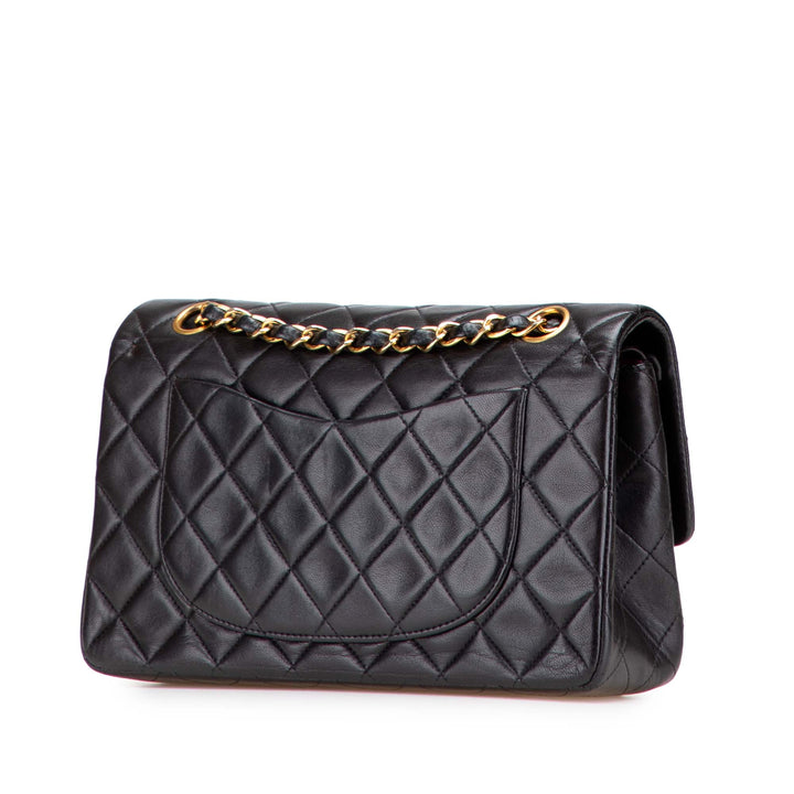 Small Classic Lambskin Double Flap Black - Gaby Paris
