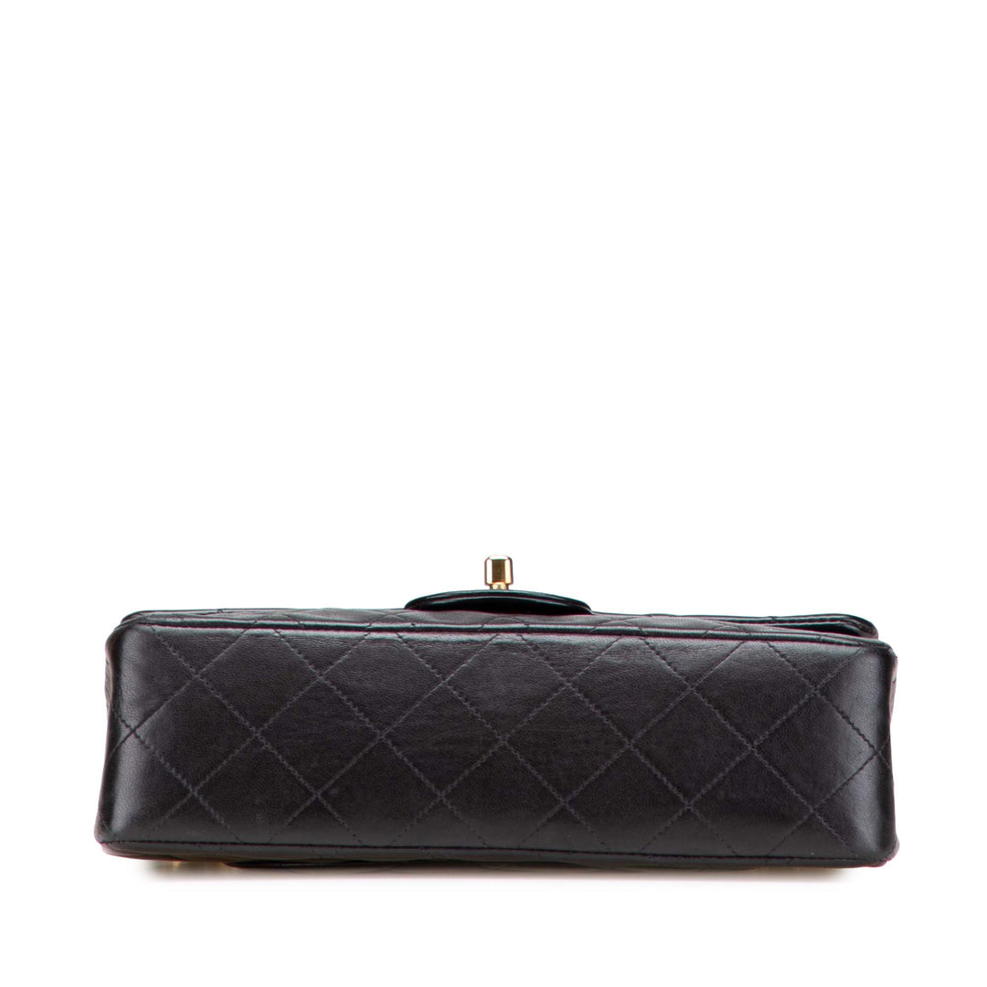 Small Classic Lambskin Double Flap Black - Gaby Paris