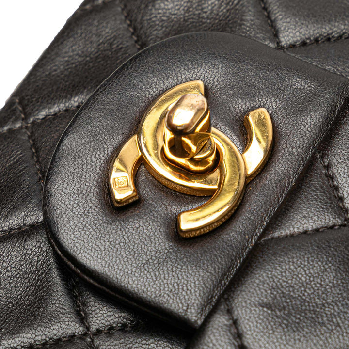 Small Classic Lambskin Double Flap Black - Gaby Paris