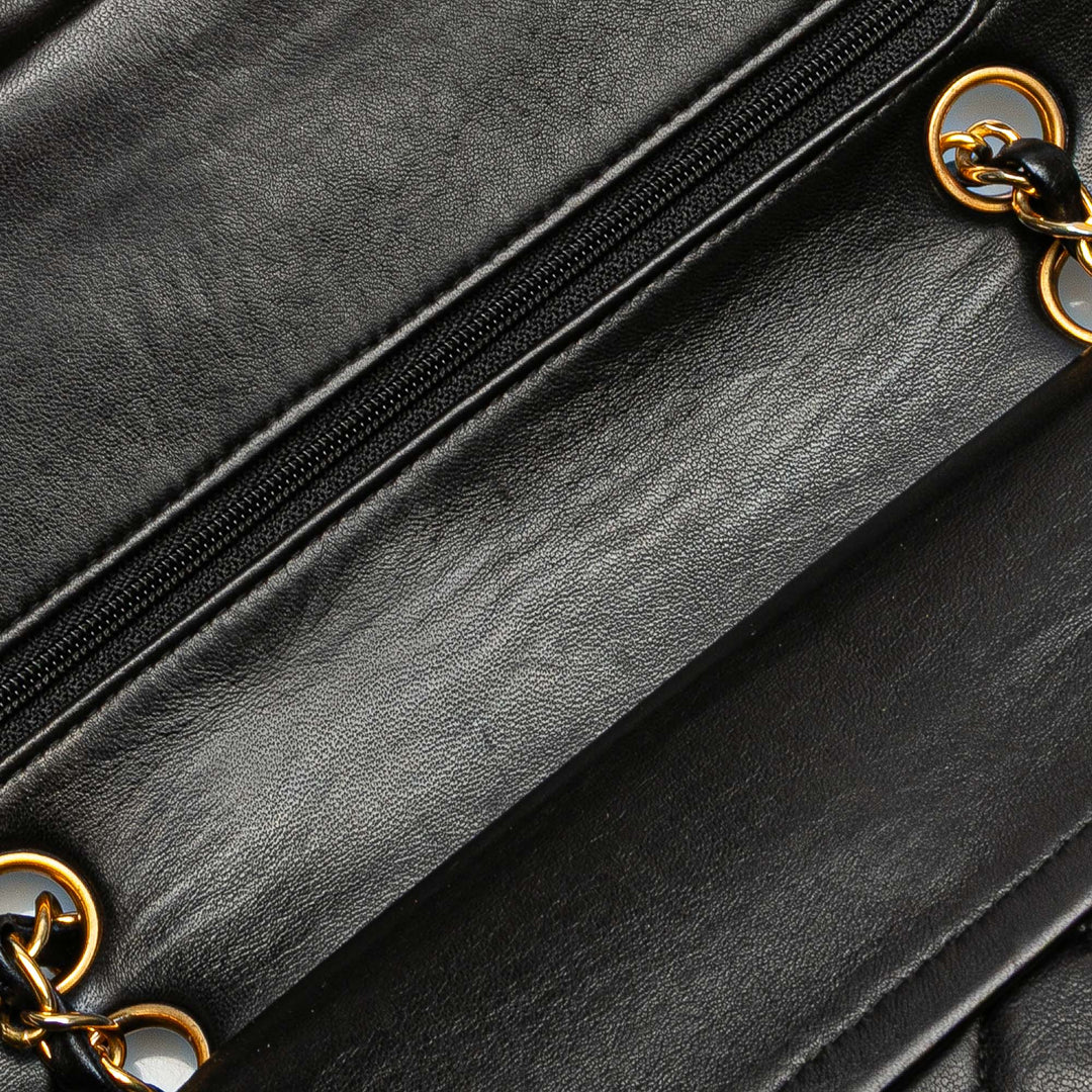 Small Classic Lambskin Double Flap Black - Gaby Paris