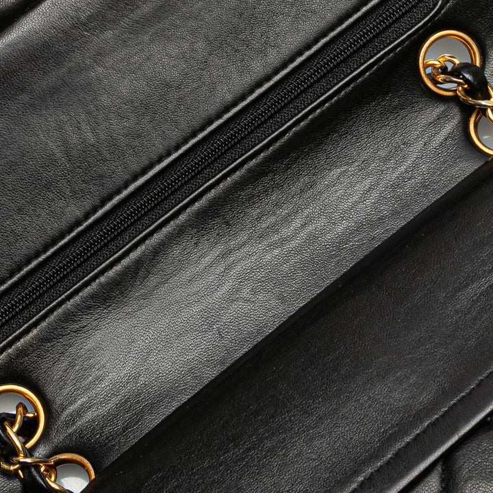 Small Classic Lambskin Double Flap Black - Gaby Paris
