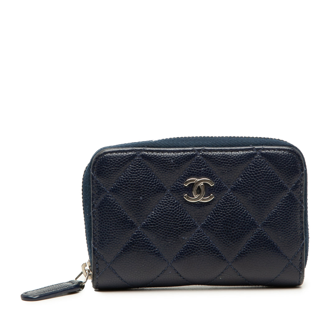 Chanel CC Matelassé Caviar Zip Coin Purse
