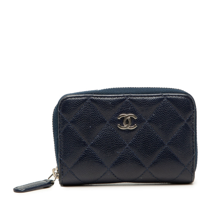 Chanel CC Matelassé Caviar Zip Coin Purse