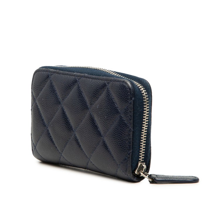 Chanel CC Matelassé Caviar Zip Coin Purse