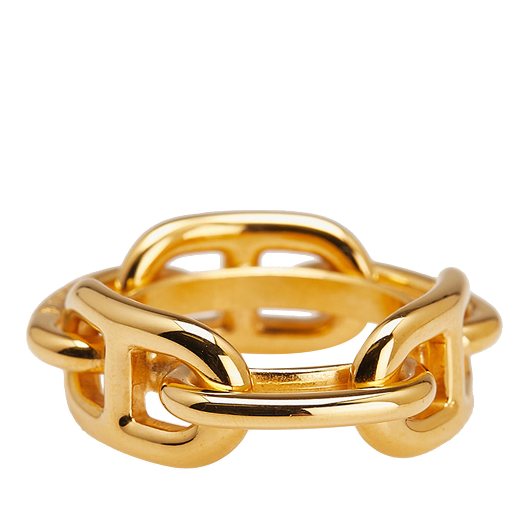 Hermès Doré Plated Chaine d'Ancre Foulard Bague Doré