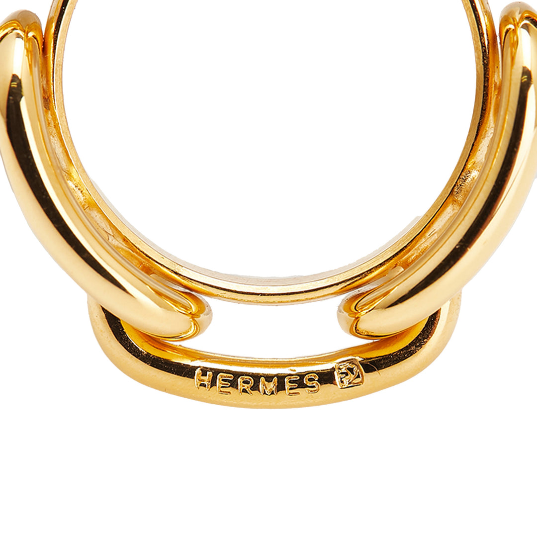 Hermès Doré Plated Chaine d'Ancre Foulard Bague Doré