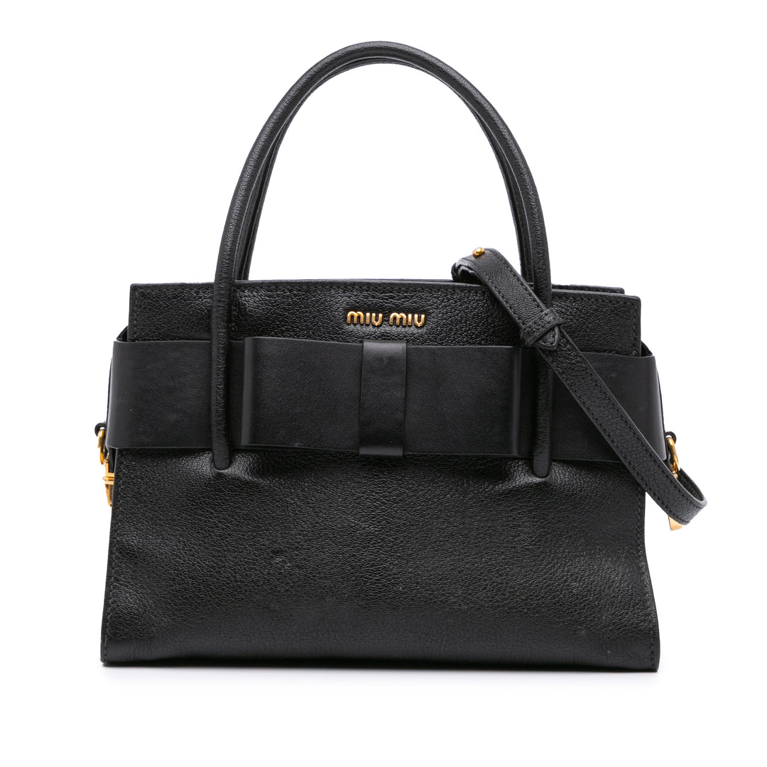 Madras Fiocco Bow Satchel Black - Gaby Paris