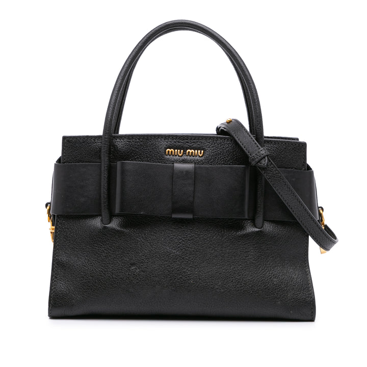 Madras Fiocco Bow Satchel Black - Gaby Paris