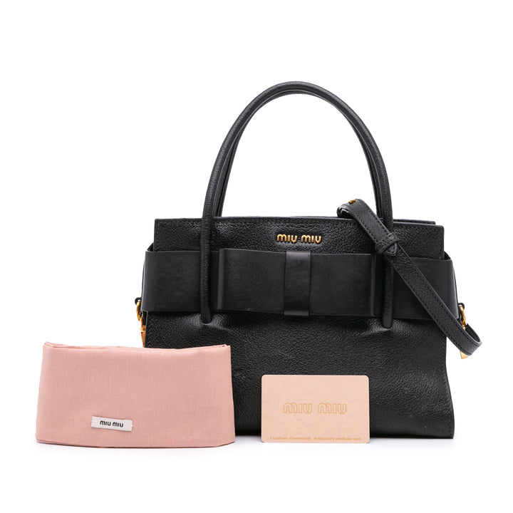 Madras Fiocco Bow Satchel Black - Gaby Paris