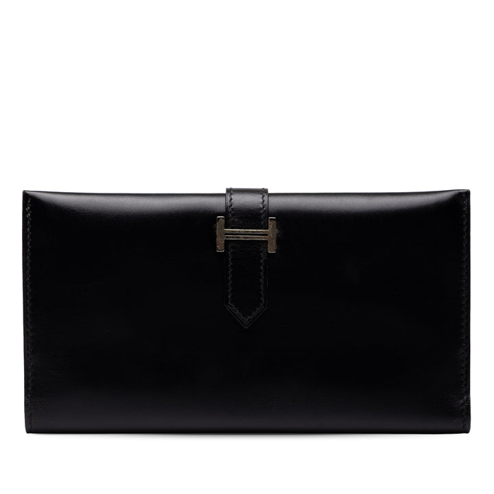 Hermès Portefeuille Box Veau Bearn Box Noir – vue principale – GABY PARIS