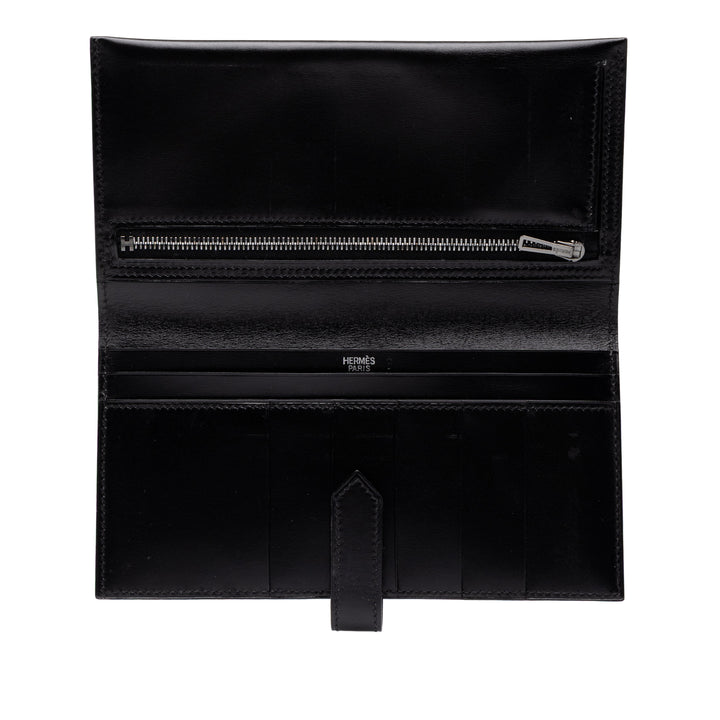Hermès Portefeuille Box Veau Bearn Box Noir – vue 8 – GABY PARIS