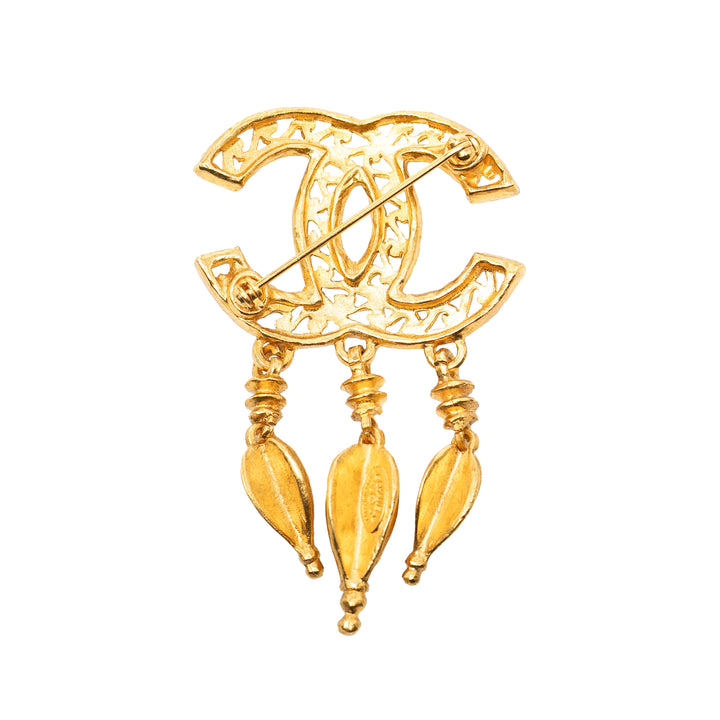 Chanel CC plaqué Filigree Pin Broche Métal