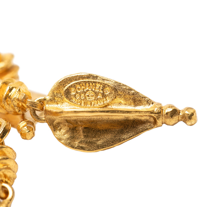 Chanel CC plaqué Filigree Pin Broche Métal
