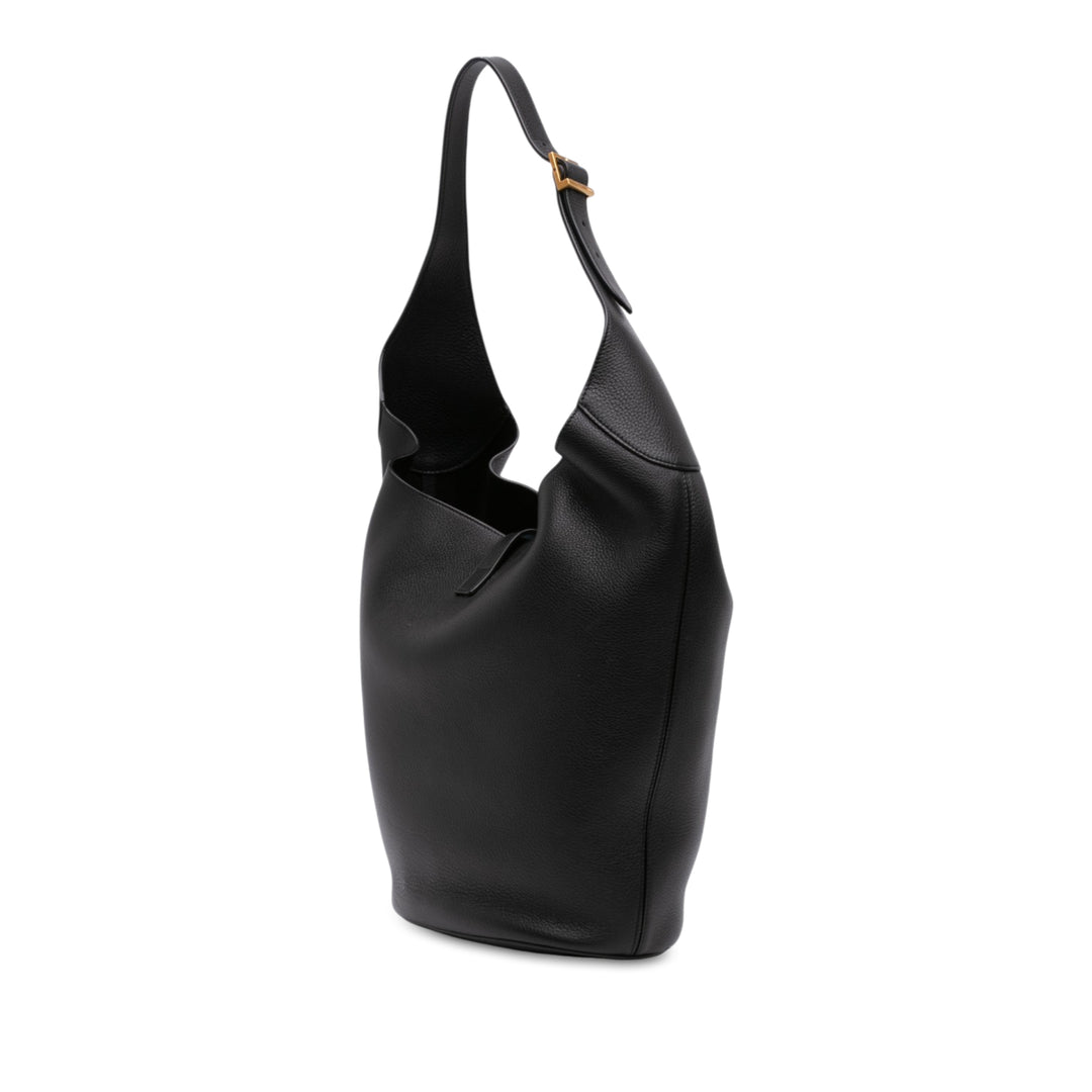 grainé Le 5 a 7 Hobo Cuir de veau grainé Noir