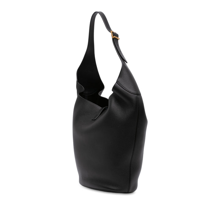 grainé Le 5 a 7 Hobo Cuir de veau grainé Noir