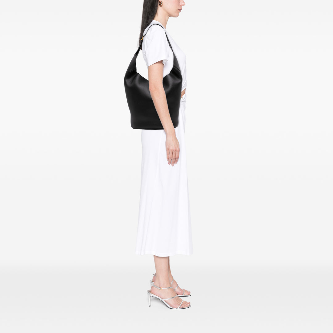 grainé Le 5 a 7 Hobo Cuir de veau grainé Noir