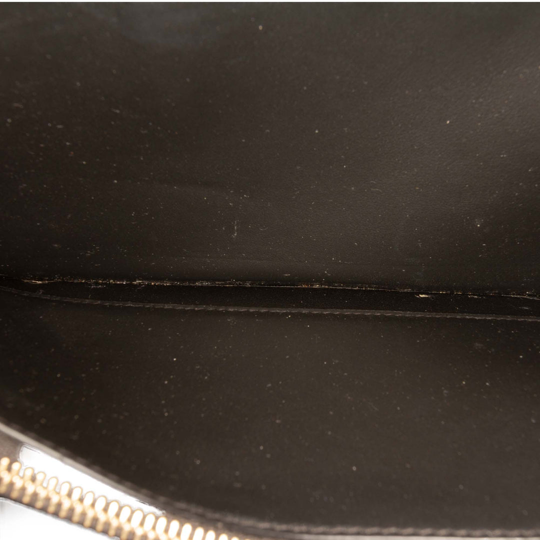 Logo Plaque Strapped Portefeuille Cuir de veau Noir