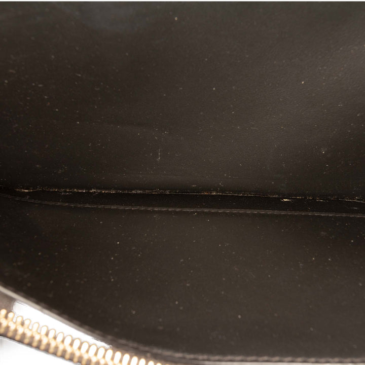 Logo Plaque Strapped Portefeuille Cuir de veau Noir