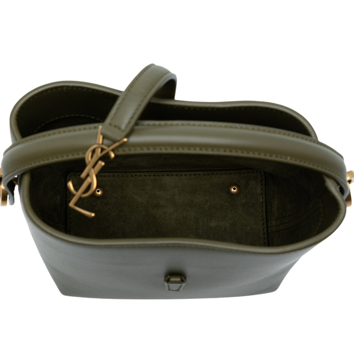 Saint Laurent Mini Shiny Cuir de veau Le 37 Bucket Bag Vert