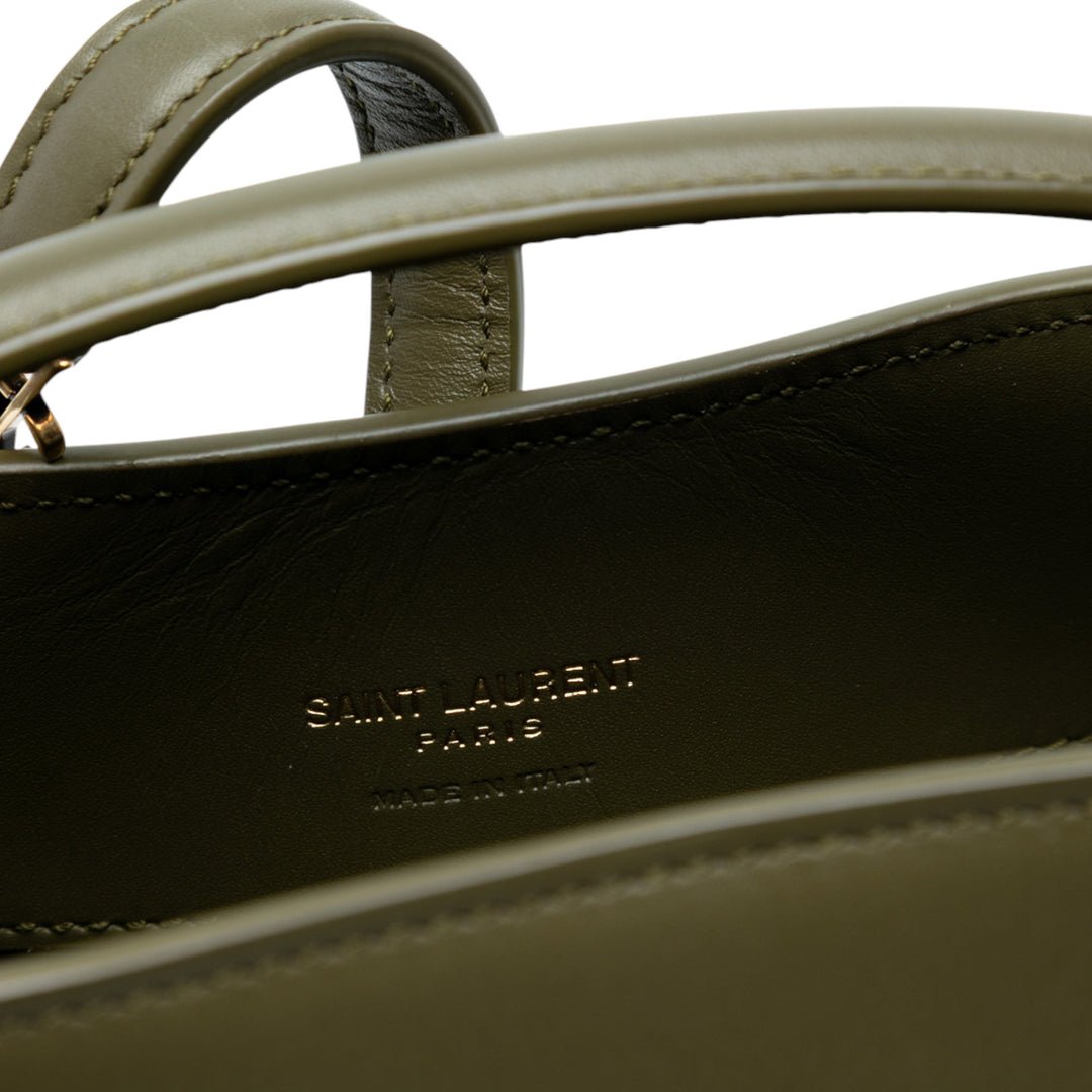 Saint Laurent Mini Shiny Cuir de veau Le 37 Bucket Bag Vert