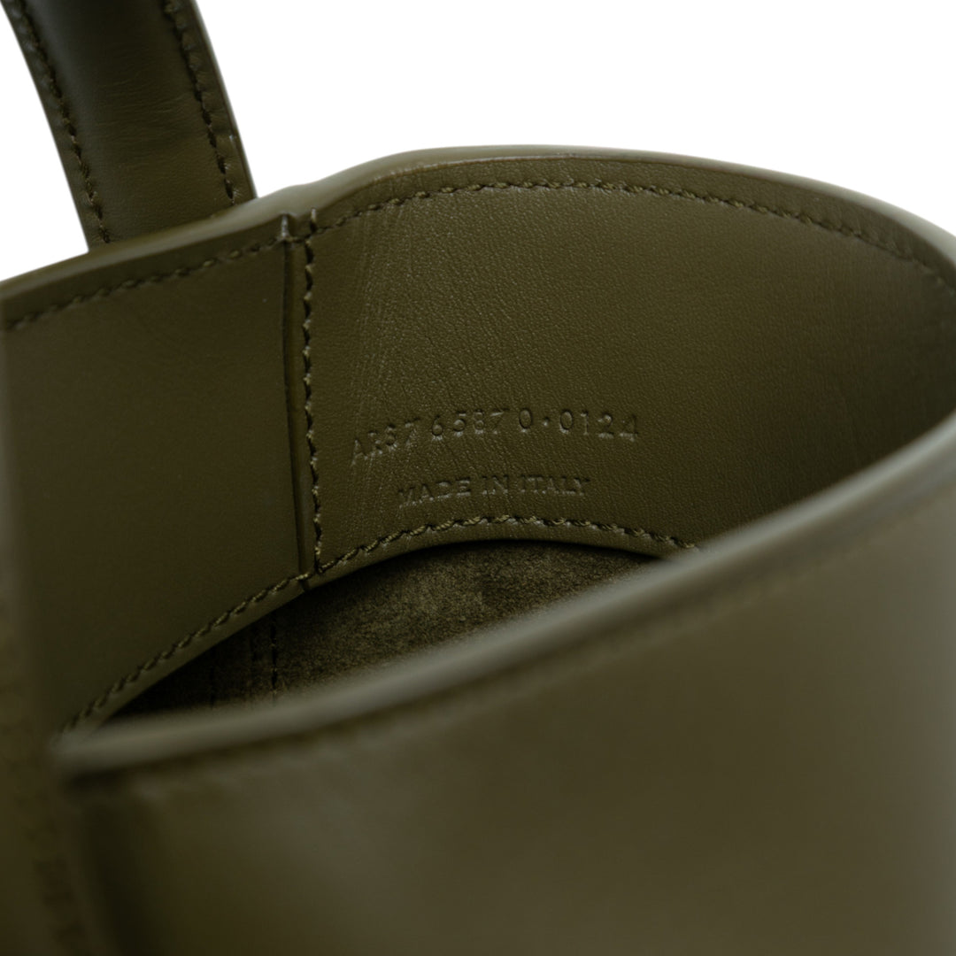 Saint Laurent Mini Shiny Cuir de veau Le 37 Bucket Bag Vert