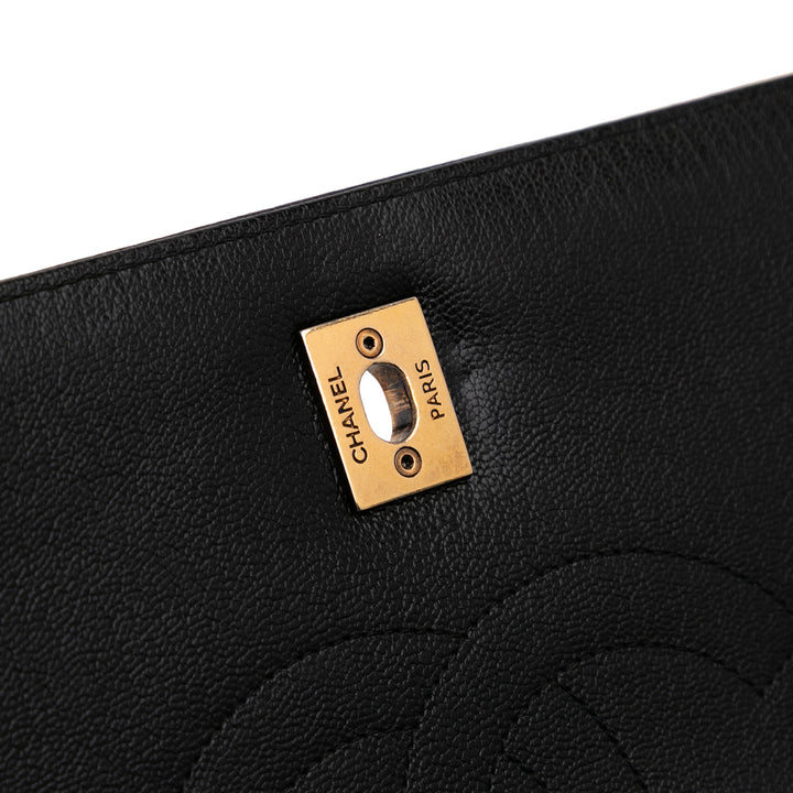 Large Diagonal Quilted Goatskin Flap Black - Gaby Paris