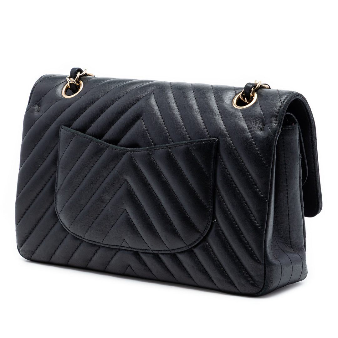 Chanel Medium Classic Chevron Cuir d’agneau Double rabat