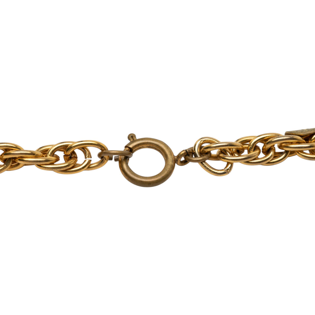 Chanel CC plaqué Strass Medallions Pendant Collier