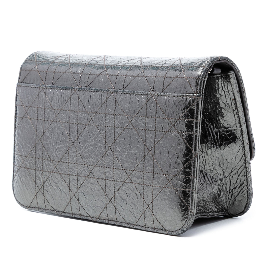 Dior Metallic froissé Cuir de veau Cannage Miss Dior Promenade Sac porté croisé