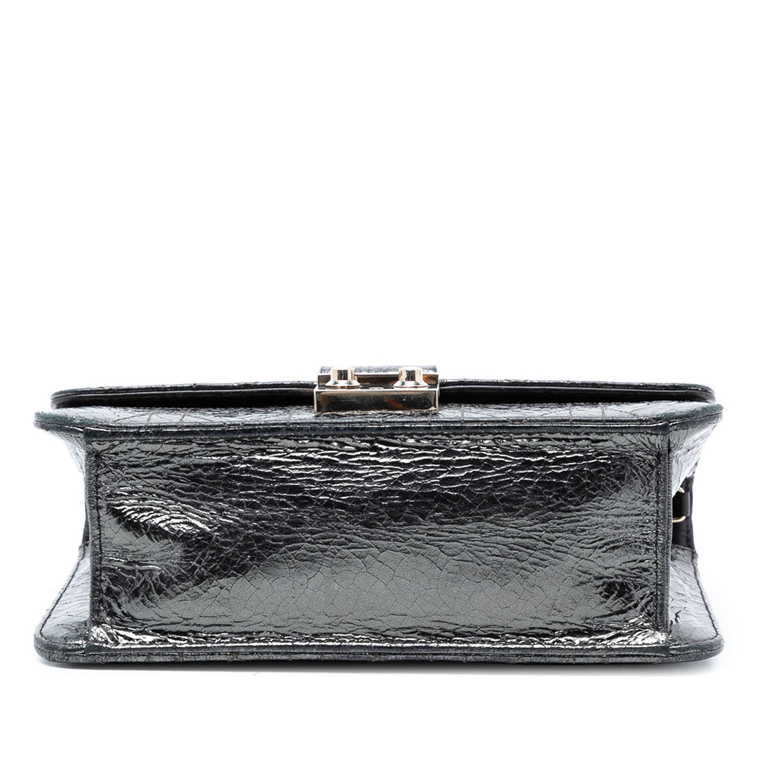 Dior Metallic froissé Cuir de veau Cannage Miss Dior Promenade Sac porté croisé