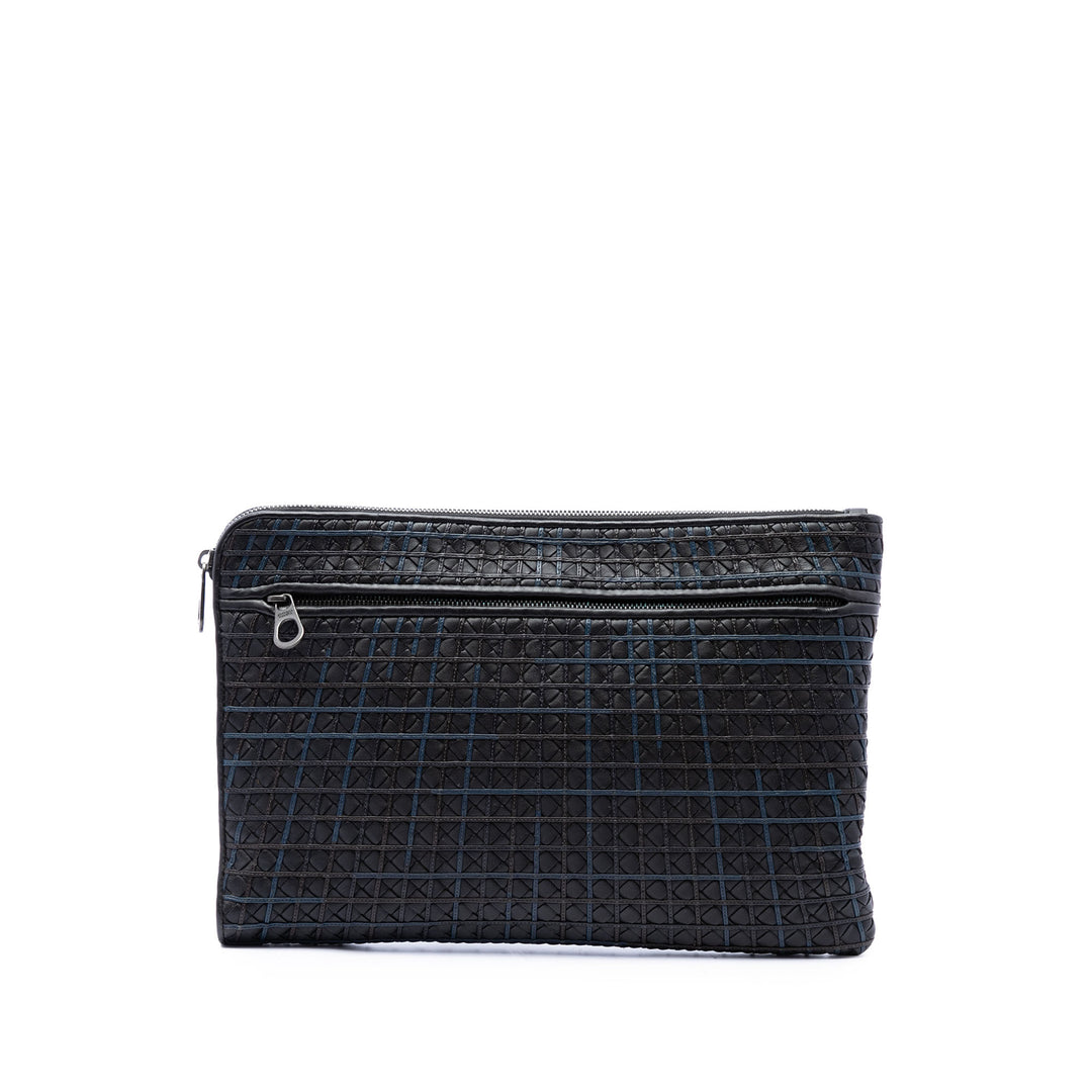 Bottega Veneta Pochette Intrecciato Surpiqué nappa Noir – vue principale – GABY PARIS