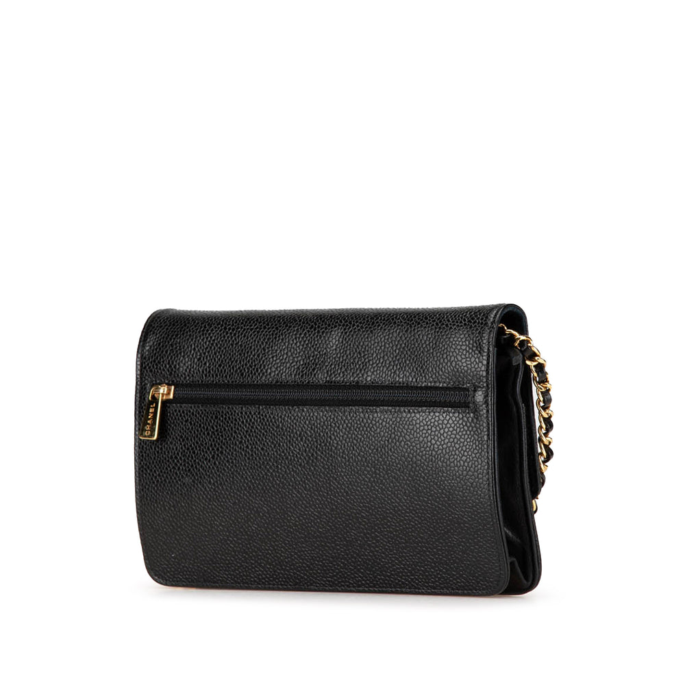 CC Caviar Wallet on Chain Black - Gaby Paris