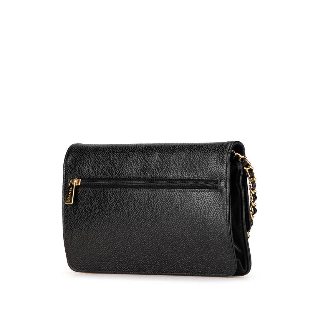 CC Caviar Wallet on Chain Black - Gaby Paris