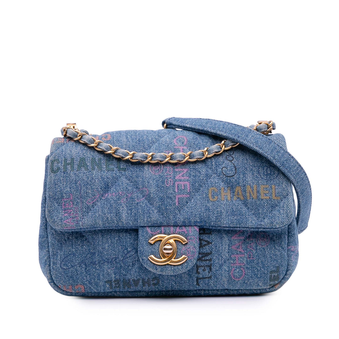 Chanel Mini Rectangular Matelassé Jean Mood à rabat
