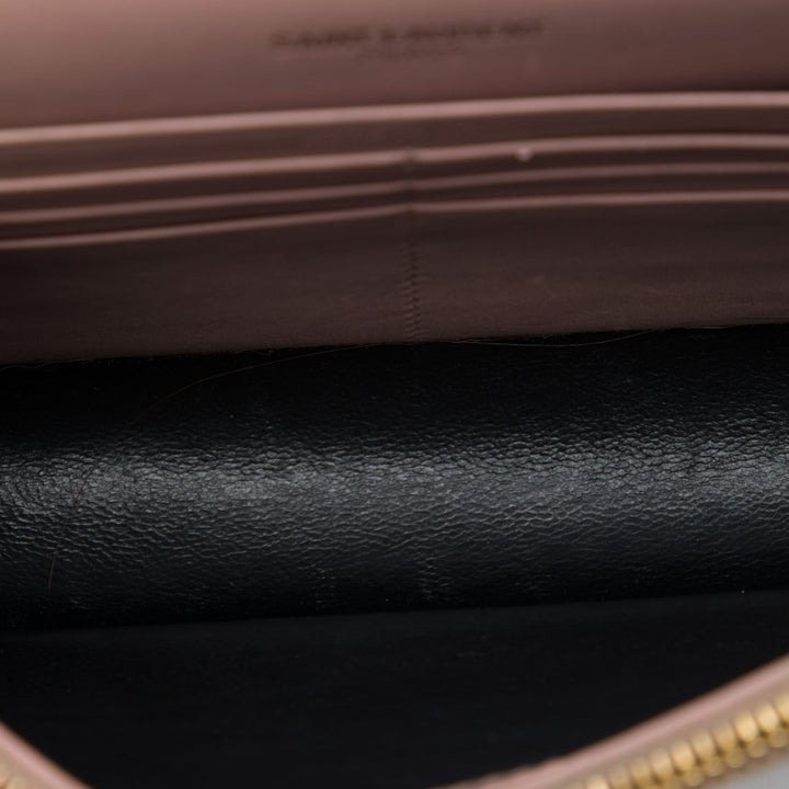 Kate Pompon Wallet on Chain Cuir de veau lisse Rose