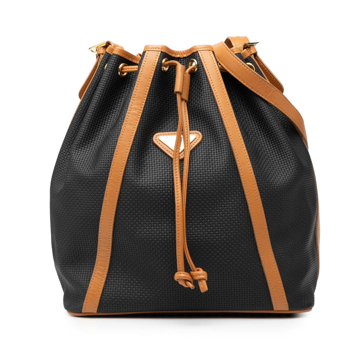 Saint Laurent Cuir à finitions Coated Toile Drawstring Bucket Sac