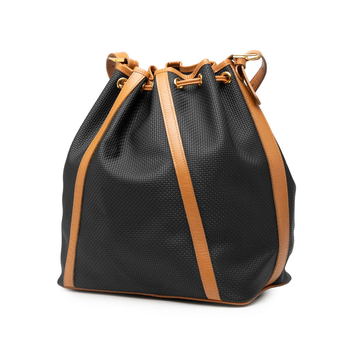 Saint Laurent Cuir à finitions Coated Toile Drawstring Bucket Sac